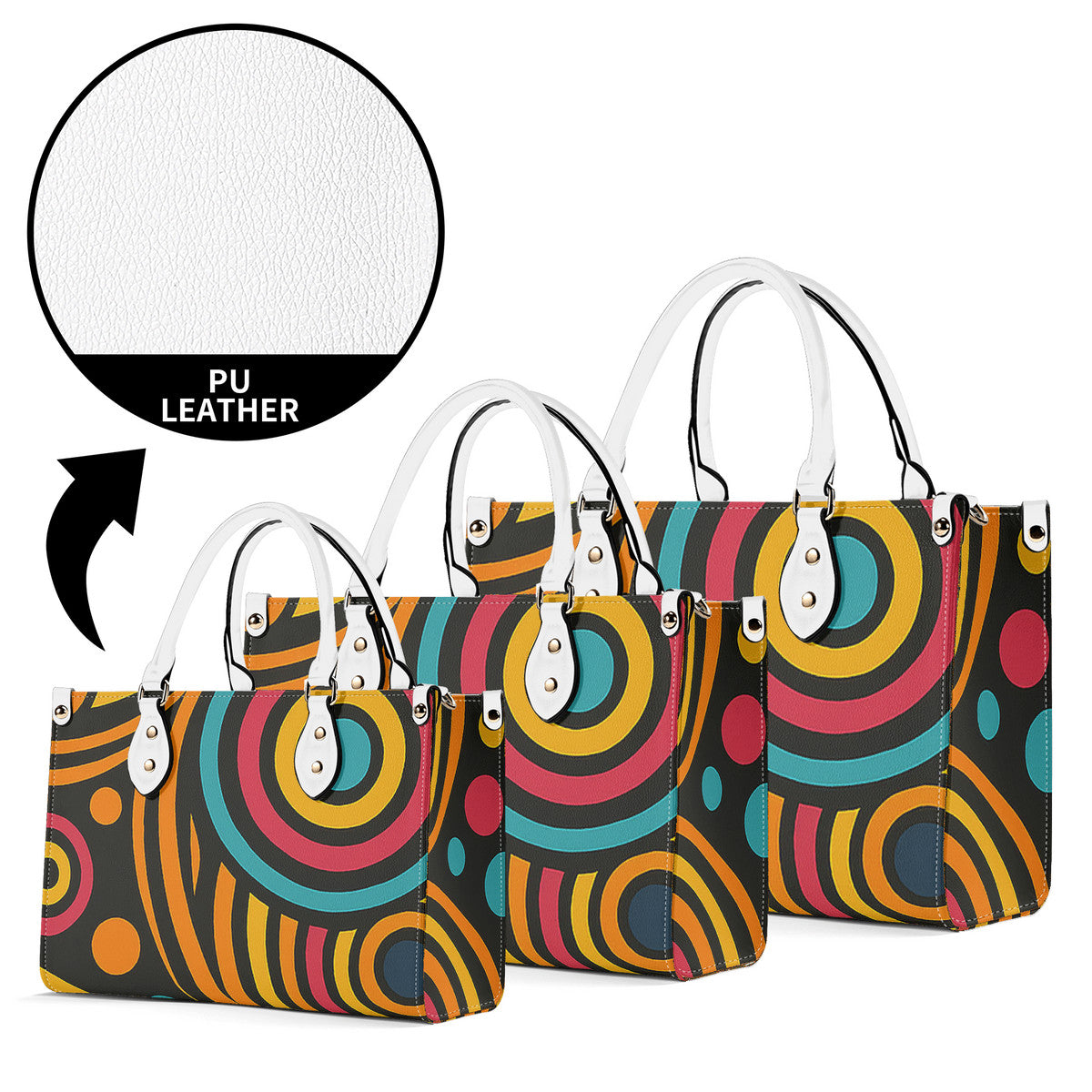 Multiple Sizes Upgraded Luxury Women PU Leather Handbag