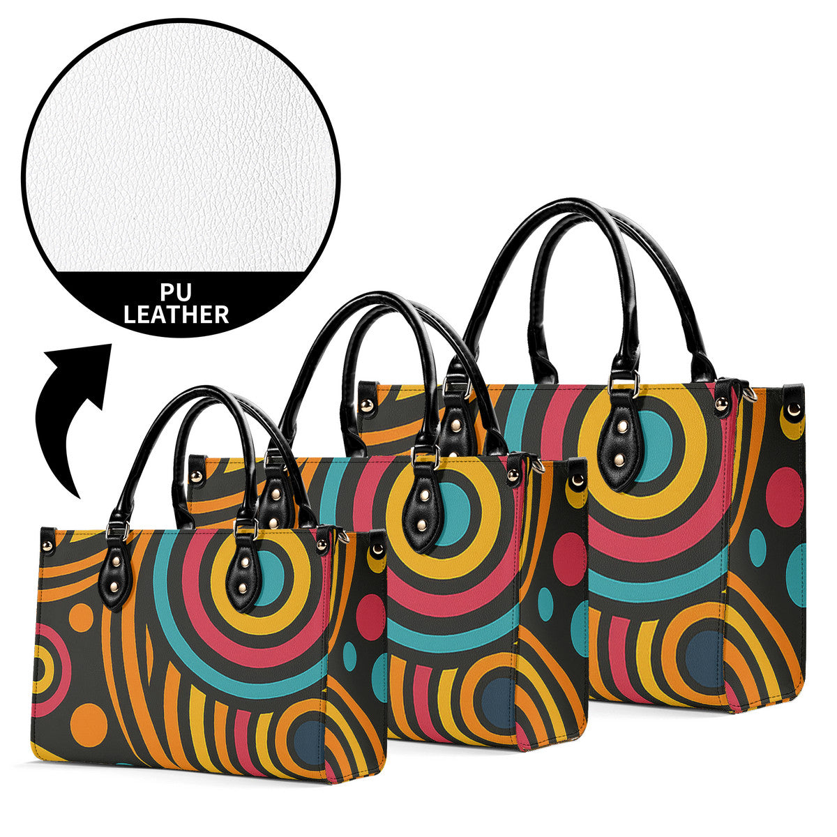 Multiple Sizes Upgraded Luxury Women PU Leather Handbag